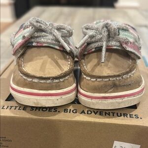 Sperry Kids' Tan Moccasins with Multicolor Accents